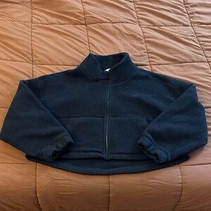 Gymshark Elevate Cropped Midi Fleece Jacket with Cinched Waist Feature